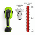 interchangeable blades for grass shearing and shrub trimming