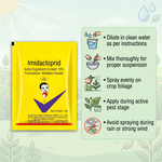 Systemic insecticide providing deep plant protection against pests through root and leaf absorption.