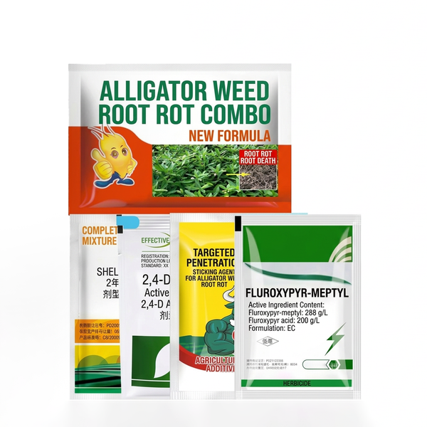 Alligator Weed Root Rot Herbicide Combo – Fluroxypyr-Meptyl & 2,4-D Weed Control Kit (Set of 4 Packs)
