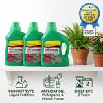 Contains a balanced blend of nutrients that nourish indoor plants, providing them with everything needed for strong, healthy development