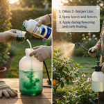 Natural seaweed extract promotes better flowering and supports healthy fruit formation in plants