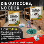 Close-up of rodenticide and rat poison packaging for household and outdoor use.