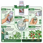 Systemic fungicide helping protect crops from leaf spot, powdery mildew, and other fungal diseases.