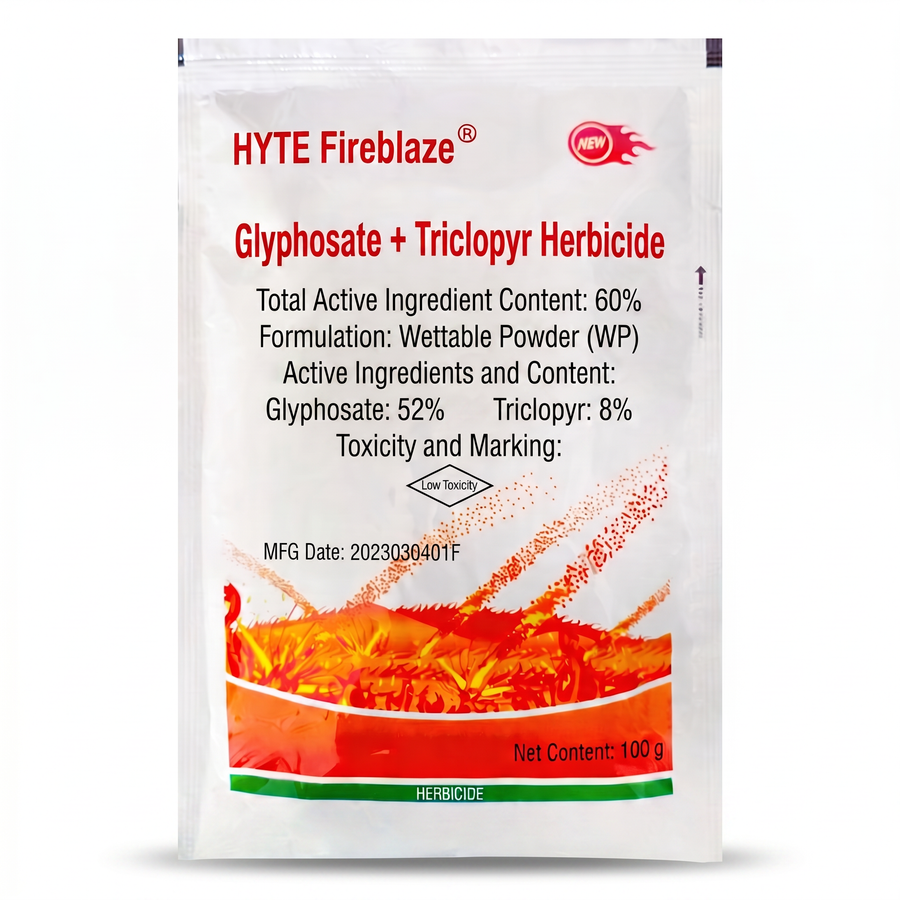 Glyphosate and Triclopyr combination targets both foliage and roots for total weed removal in non-crop areas.