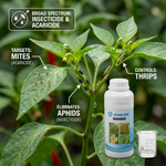 Acetamiprid 70% WDG + 20% SP provides both systemic and contact action, effectively controlling a wide range of pests and mites.
