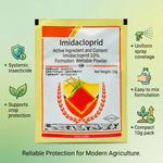 Imidacloprid 10% WP formulation ensuring easy mixing and uniform spray application for pest control.