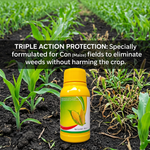 Convenient powder/granular form dissolves easily in water for efficient spray application across corn fields.