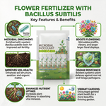 Safe and organic fertilizer suitable for both indoor and outdoor flowering plants, ideal for home gardening and commercial flower cultivation