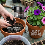 Organic, eco-friendly soil conditioner made with natural ingredients like worm castings and perlite for healthier flower growth