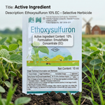 Herbicide solution for managing broadleaf weeds in crops, ensuring healthy crop development with Ethoxysulfuron.