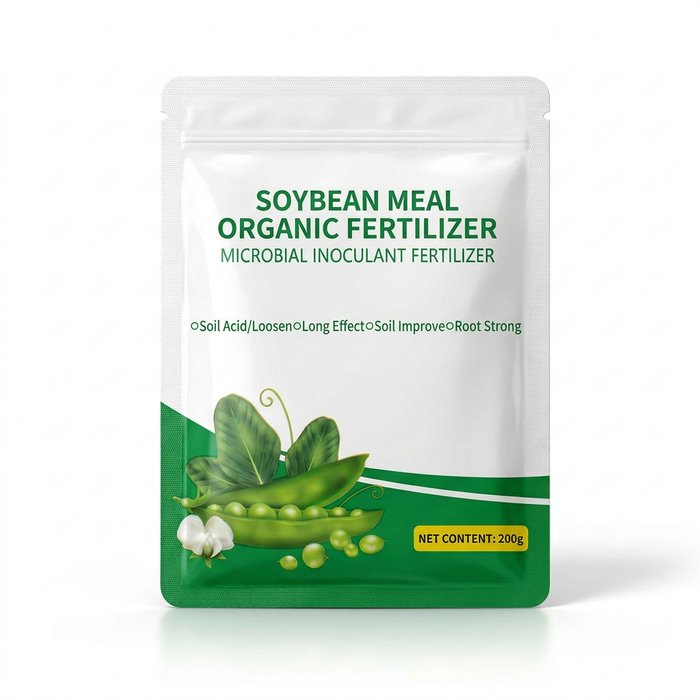 Fermented soybean meal organic fertilizer package for improving soil fertility and plant growth