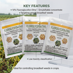 Emulsifiable concentrate herbicide formulated for controlling weeds in agricultural fields with Fluoroglycofen-Ethyl.