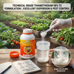 Thiamethoxam 98% TC comes in a highly concentrated powder form, ensuring efficient and effective application for pest control.