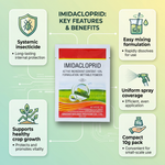 Imidacloprid 10% wettable powder insecticide controlling sucking pests and protecting crops efficiently.