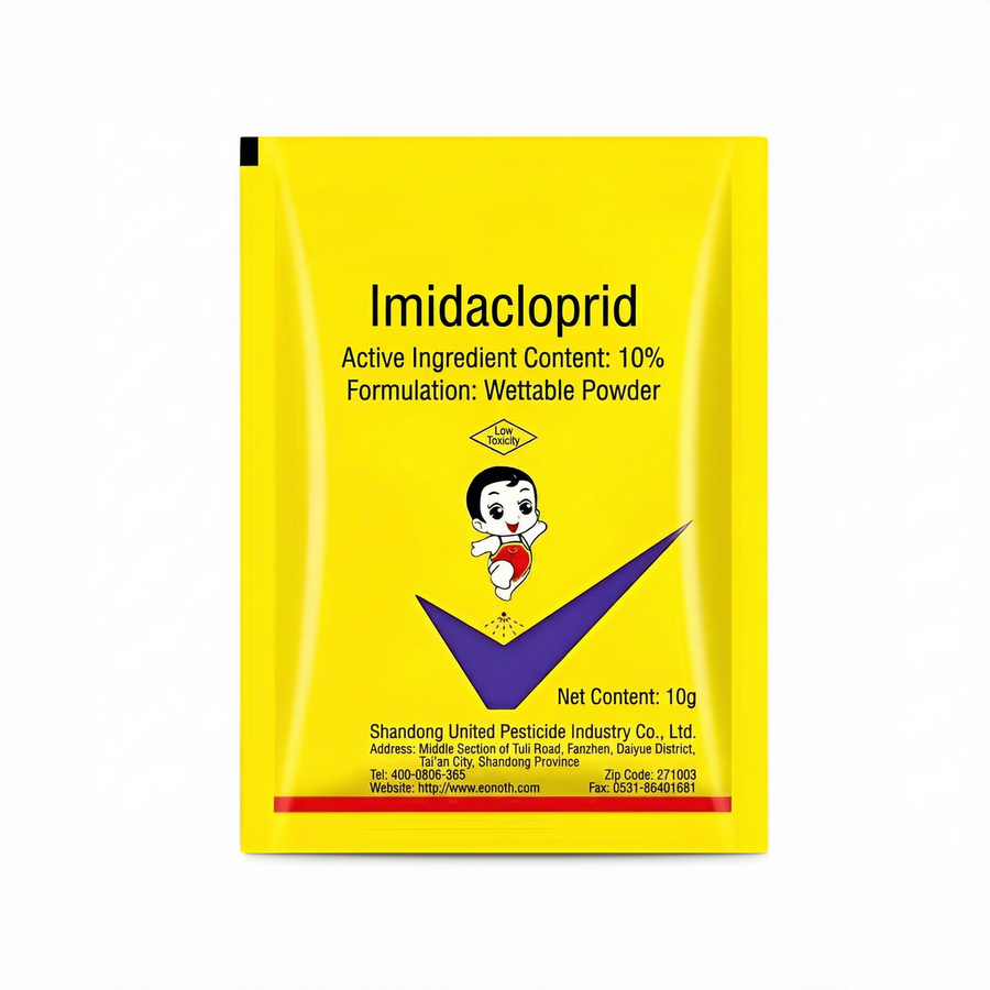 Imidacloprid 10% wettable powder insecticide for systemic pest control in agricultural crops.