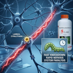 Rapid contact action with Lambda-Cyhalothrin provides fast knockdown, preventing severe pest damage to crops.