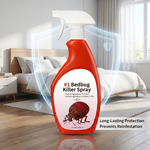 Applying insecticide spray on sofas and furniture to eliminate hidden bed bugs and lice.