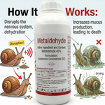 40% Metaldehyde Molluscicide being used to protect crops from damaging