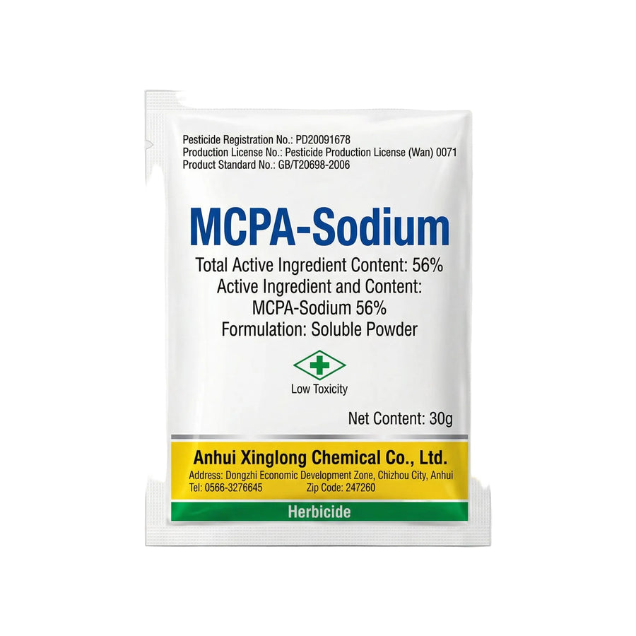 MCPA Sodium 56% soluble powder providing effective post-emergence broadleaf weed control in crops.