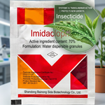 Imidacloprid 70% WDG delivers strong systemic action to control aphids, whiteflies, and jassids effectively in crops.