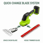 cordless grass shear used for precise lawn edge trimming
