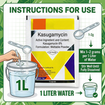 Kasugamycin fungicide designed to control rice blast disease and protect crop health.