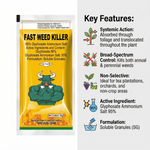 Glyphosate 95% herbicide in granules, designed for effective and quick weed control in agricultural areas.
