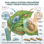 Imidacloprid works systemically in plants, targeting pests during feeding and providing complete protection from the inside