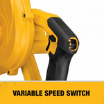 blower trigger lock feature for continuous operation without hand fatigue