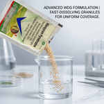 WDG formulation dissolves easily in water, ensuring smooth mixing and efficient application during spraying.